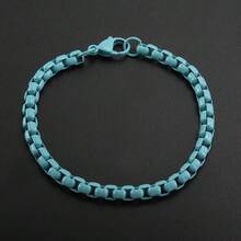 1件男女通用鞭链项链，嘻哈风格编织绳链手链，百搭简约 - 彩色 - 查看 9