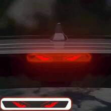 1pc Car Brake Light Sticker - Anime Style Taillight, Carbon Fiber Texture Self-Adhesive Devil Eye Decal, Easy Application To Improve Safety And Style - A - View 6