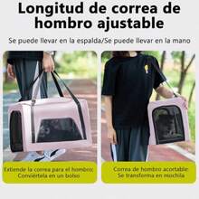 Carriola para mascotasCarreola para perritos Con mango de extracción extensible Diseño compacto Fácil de usar para un viaje conveniente para perros y gatos pequeños Rosa - Rosa - Ver 4