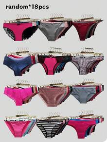 18pcs/Pack Randomly Assorted Cotton Lace Sexy Comfortable Bikini Brief Panties For Women - Multicolor - View 6