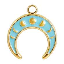 1个/4个 时尚精致奢华304不锈钢真空电镀金/银新月形滴油饰品吊坠，适用于DIY项链、手链、耳环等饰品制作 - S3267 - 查看 8