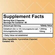 Colostrum Capsules - 1000 Mg Colostrum And 150 Mg Immunoglobulins Per Serving - Support A Healthy Immune System, 120 Capsules - 1 Bottle - View 2