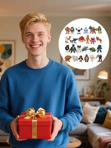 24pcs Italian Brainrot Action Figure Set, Includes Tralalero Tralala, Tung Tung Tung Sahur, Brainrot Shark Expression, Monkey And Other Themed Animal Figurines, Gift - Multicolor - View 8