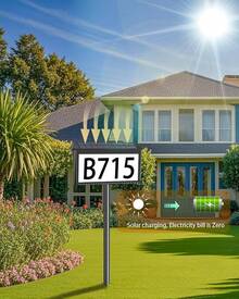 Solar Address Sign, House Numbers For Outside Light Up, 3 Colors Waterproof LED Illuminated House Numbers With Stake, Wall Mounted/In Ground Solar Powered Address Plaque For Yard Garden Home,Christmas Lighting, Christmas Decorations, Christmas Gifts, Valentine's Day And New Year Gifts - Tấm cửa đa năng - Xem 11