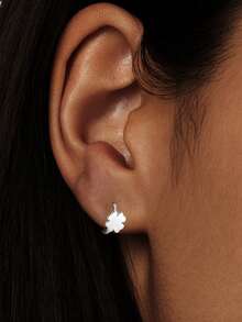 1 pieza Pendientes de plata de ley 925 con lazo y borla, elemento de caramelo, adecuados para uso diario de mujeres, regalo perfecto para novia, madre y hermana - soltero - Ver 2