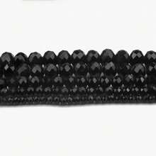 110/80/60 hạt màu đen 4/6/8mm, có nhiều màu sắc và kích cỡ khác nhau, hạt pha lê trong suốt của Áo, hạt thủy tinh lấp lánh cao cấp có lỗ, hạt rời siêu lấp lánh để làm trang sức thủ công, vòng tay, vòng cổ. - màu đen - Xem 6