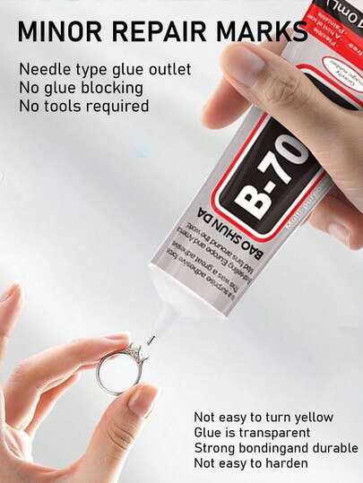 1 Bottle Of Powerful Multi-Purpose B7000 Rhinestone Craft Glue (3ml/15ml/50ml/110ml), High Viscosity Repair Adhesive, Suitable For Ceramics, Porcelain, Metal, Plastic, Wood, Furniture, DIY Handmade Jewelry, Fabric, Phone Repair, Crystal Gemstones, Etc