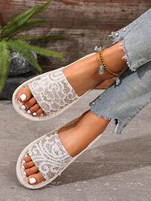 Sandal đế bằng hở mũi tối giản năm 2026, phù hợp cho mọi mùa. - Bạc - Xem 4