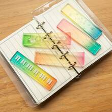 5pcs Mini Colorful Ruler, Straight Ruler For Students, Pocket-Sized Wavy Ruler - Set - View 4