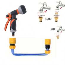 High Pressure Home Car Wash Water Gun And Hose Set - Durable PVC, Long Reach And High Flow Rate, For Efficient Cleaning And Garden Watering, Nozzle, 4/6 Inch Fittings - B - View 7