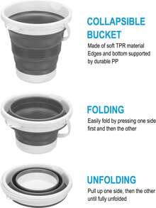 1pc Foldable Water Bucket, Portable Outdoor Travel Home Use Small Water Bucket, Fishing Bucket, Plastic Foot Soaking Bucket, Car Washing Bucket, Dorm Water Bucket, Round Shape, Practical & Stylish, Space-Saving, Multi-Functional Collapsible Bucket - Multicolor - View 9