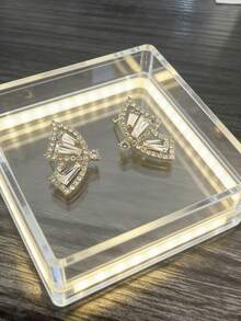 1对经典法式极简时尚蝴蝶耳钉 - 彩色 - 查看 5