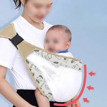 1件装婴儿背带，免手持背巾，新生儿前抱式背带，方便户外使用的腰凳 - 彩色 - 查看 3