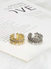 1 par de anillos abiertos con forma de serpiente con rhinestones, anillo de lujo y elegante para los nudillos, joyería de dedo de diseño único - Multicolor - Ver 3