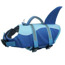 Metglad Shark-Style Dog Life Jacket - With Non-Slip Rescue Handles, Reflective Dog Swimming Life Jacket, Adjustable High Buoyancy Swimsuit For Small, Medium, And Large Dogs - Baby Blue - View 16