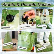 Túi đựng nước 8 lít, bình nước gấp gọn di động với vòi điều chỉnh được, túi nước khẩn cấp chống rò rỉ cho cắm trại, leo núi, đạp xe, thể thao ngoài trời. - Nhiều màu - Xem 8