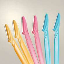 12/15/25片装眉毛修剪器，带收纳盒，脱毛剃须刀片，修剪工具，带容器，面部眉毛修剪器 - 多色 - 查看 3