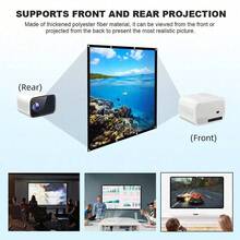 WEIJIEMING 60-150 Inch Washable Projector Screen, 16:9 Foldable Wrinkle-Resistant Portable Projection Screen For Home Theater, Outdoor And Indoor Use, Supports Double-Sided Projection - White - View 6