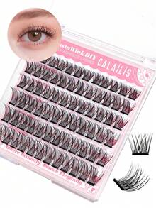 CALAILIS 72Pcs Glue-Free Eyelash For Beginner D-Curl Self Adhesive Eyelashes Natural False Eyelashes No Need Glue(AC58) - D - View 1