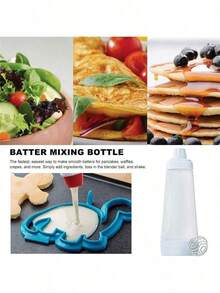 1pc 1000ml/33.8oz Cake Mixer - Kitchen Baking Tool, Manual Whisk For Cakes, Cookies & Baked Goods, Easy Squeeze Design, Precise Measurement, Smooth Mixing Essential Plastic Bowl - Multicolor - View 11