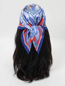 1pc Fashionable & Versatile Bandana With Leaf & Vine Print - Multicolor - View 9