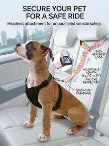 PETSIN 1 Pc Pet Car Seat Belt, Gradient Color Dog Retractable Leash, Rainbow Style Pet Leash, Elastic Cushioning Car Seat Belt Nylon Seat Belt, Heavy Duty Durable Dog Car Seat Belt, Dog Seat Belt, Make Your Dog ! Dog Outing Dog Supplies Dog Car Seat Car Seat Covers Dog Car Seat Cover Pet Car Seat - Multicolor - View 6