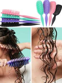 Hair brushes-EU+UK 尖柄通风发梳，适用于干湿两用，可轻松梳理卷发和波浪发，气流设计，适合分区和日常造型。 - 彩色 - 查看 4