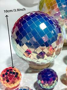 12个圣诞彩色迪斯科球装饰品，悬挂式反光迪斯科球装饰，适用于婚礼、舞会、音乐节、生日派对、情人节 - 彩色 - 查看 8