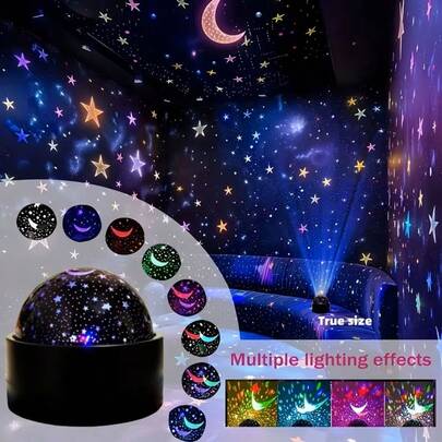 Lámpara de proyección de cielo estrellado y luna negra 2026 nueva/Proyector de decoración de habitación/Luz ambiental LED con atmósfera espacial parpadeante dinámica, adecuada para dormitorio, sala de estar, KTV, oficina y bar, regalo perfecto para Navidad, vacaciones y cumpleaños