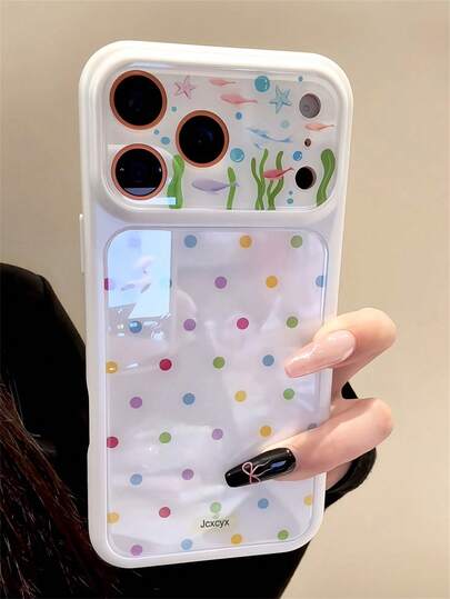Ốp lưng điện thoại cứng cáp họa tiết chấm bi nhiều màu sắc dễ thương thời trang Y2K, tương thích với iPhone 17 Pro Max, 17 Pro, 17, 16 Pro Max, 16 Pro, 16, 15 Pro Max, 15 Pro, 14 Pro Max, 14 Pro, phong cách biển cả mùa hè đáng yêu, bảo vệ camera.