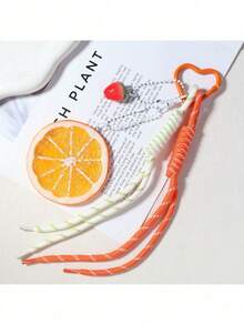 Girl's Lemon Slice Backpack Pendant Ins Style Fashion DIY Hanging Accessory Cute Small Fresh Bag Charm Gift - Orange - View 3