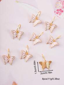 8pcs Girls Butterfly Hair Ties, Fashion Scrunchies Suitable For Daily Wear - Multicolor - View 12
