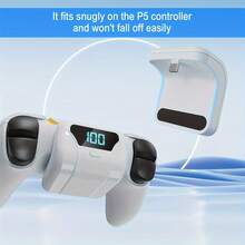 1800mAh External Battery Pack For P5 Controller, Portable Fast Charging Battery With 1-100 Digital Power Display, Detachable Charging Battery Case Designed For P5 DualSense Wireless Gaming Controller, Built-In Overcharge Protection Chip, A Durable Gaming Accessory - 查看 5