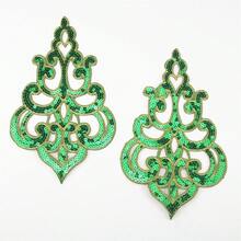2 Stücke goldfarbene Pailletten-Stickerei Ausschnitt-Aufnäher, geeignet für Kleidung & Taschendekoration - mehrfarbig - Übersicht 15