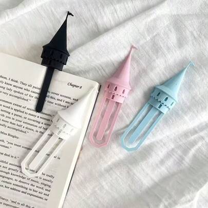 3D Magic Castle Spire Bookmarks, 3D Creative Book Page Holder Cute Novelty Reading Accessories, Book Lover Gifts (4 Colors)