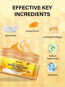 MOOYAM 牛奶蜂蜜去角质手足蜡面膜 - 含有胶原蛋白、蜂蜜提取物和透明质酸；去除手脚干燥粗糙的角质，深层滋养肌肤，使肌肤容光焕发、光滑柔嫩。 - 110g/3.88oz - 查看 4