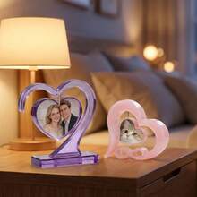 1个水晶环氧树脂DIY小爱心硅胶模具，大爱心相框硅胶模具，可放置于桌面或悬挂于墙面，圣诞节、情人节、母亲节、开斋节、感恩节最佳礼物 - 彩色 - 查看 9