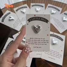 1/5 piezas Tarjeta de abrazo con forma de corazón brillante, invitación de fiesta, regalo motivacional para familia, amigos y colegas, tarjeta de Acción de Gracias, regalo de cumpleaños, vuelta al colegio, Pascua, Día de la Madre, Día del Padre - Multicolor - Ver 9