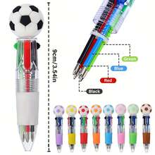 1/5/10/15 Pcs Sports Series 4-Color Ballpoint Pens: Featuring Sports Themes-Soccer, Basketball, And Football-These Stylish 4-Color Ballpoint Pens Make Great Gifts For Sports Enthusiasts, Students, And Colleagues, And Are Perfect For Christmas And Other Holidays. - Balls - View 3