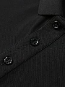 Bộ đồ nam mùa hè gồm áo polo tay ngắn và quần short, thích hợp cho mặc hàng ngày, thư giãn và đi nghỉ mát. - màu đen - Xem 5