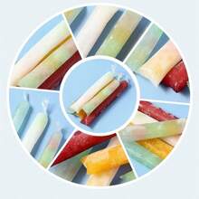 100个装冰棒塑料袋，冰棒袋，可DIY碎冰棒，PE材质，让您更安全地制作冰块、酸奶冰淇淋模具袋 - 無色 - 查看 7