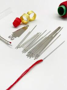 Bộ dụng cụ may chuyên nghiệp 34 món, bao gồm dụng cụ tháo chỉ, cái đê khâu, chỉ, kim khâu dùng cho may tay và thêu. - bộ dụng cụ may vá - Xem 5