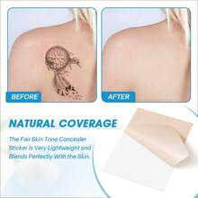 6片装 LXIANGN 防水防汗纹身遮盖贴，超薄隐形疤痕和胎记遮盖贴 - 查看 5