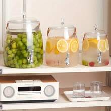 1个冰镇饮料桶、饮料分配器、冷水壶、饮水机、带水龙头的果汁瓶、家用啤酒、果汁和柠檬水分配器（带冰块）[不含支架] - 彩色 - 查看 1