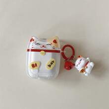 1个创意猫耳招财耳机保护套，兼容苹果S3/S4，卡通保护套，兼容 Pro2、Pro3 - 彩色 - 查看 2