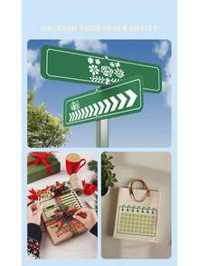 15个可重复使用的镂空绘图模板，4 x 7英寸相框，适用于日记本、DIY剪贴簿、绘画等 - 15件 - 查看 7