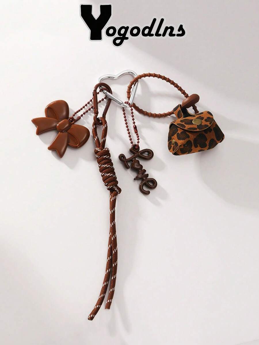 Yogodlns Model la modă, breloc pentru geantă, cu accesorii decorative pentru geantă mică, accesorii cadou, decor pentru geantă pentru căști, pentru fete adolescente, femei, studenți, accesorii cu papion, breloc, farmece, accesorii pentru geantă de profesori, cadouri - Multicolor - Vizualizare 1