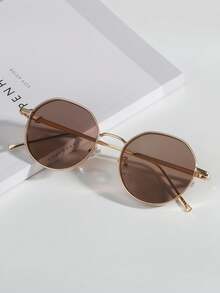 con montura geométrica, perfectas para fiestas, disfraces y regalos, accesorios de playa, accesorios de playa para mujer, básicas para atuendos casuales de otoño e invierno, regalos de negocios casuales, elegantes atuendos de verano para vacaciones en la playa, al aire libre y viajes, estilo vintage con montura redonda grande para salir, volver al colegio - Café - Ver 6