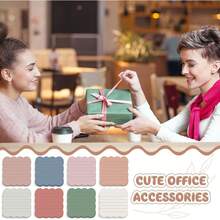 Bộ 4/8 tập giấy ghi chú dán tự dính hình vuông lớn 3"x3" họa tiết lượn sóng cổ điển, đồ dùng văn phòng phẩm thiết yếu cho trường học, văn phòng, nhà cửa. - Một cỡ - Xem 7