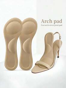 1 Pair Shoe Insoles | Self-Adhesive Breathable Anti-Slip Pads | Soft Cushion Inserts For Women High Heels, Prevent Foot Fatigue, Summer - Apricot - View 6